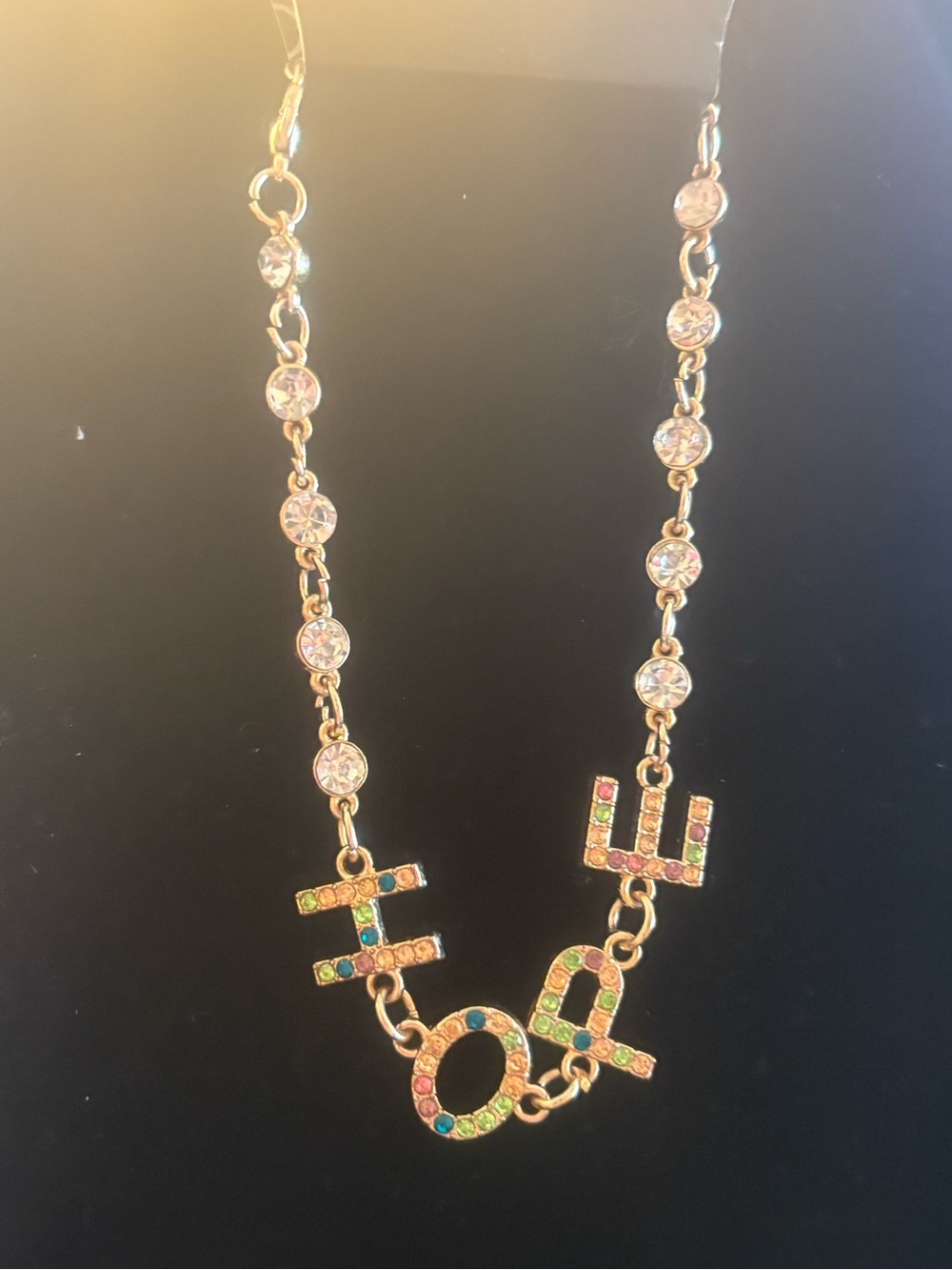 Multicolor Crystal 'HOPE' Drop Pendant Earrings
